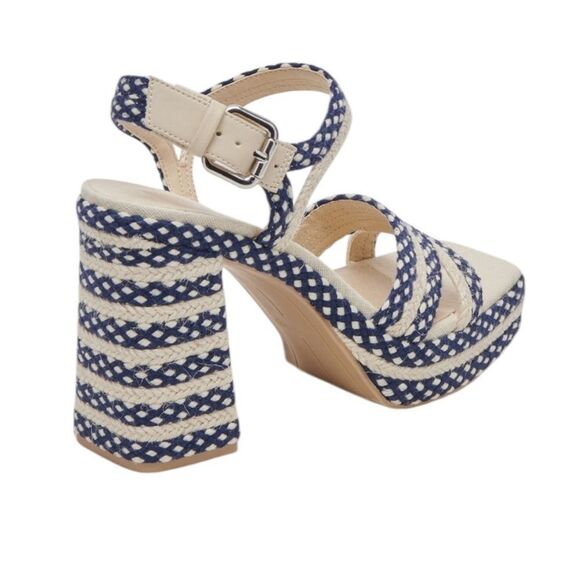 NWT DOLCE VITA ANISSA JUTE PLATFORM SANDAL WEDGES IN NAVY WOMENS SIZE 9 - Picture 2 of 8